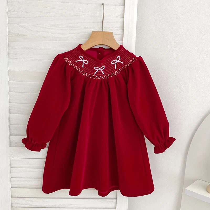 Kerstjurk voor Babymeisjes met Strik en Ruches, Comfortabele Pasvorm, Maten 90-130 2