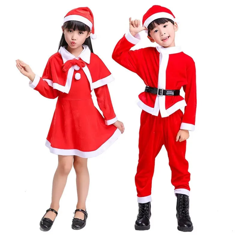 Kerstkostuum voor Kinderen - Rood Cosplayset voor Jongens en Meisjes, Verschillende Maten 2