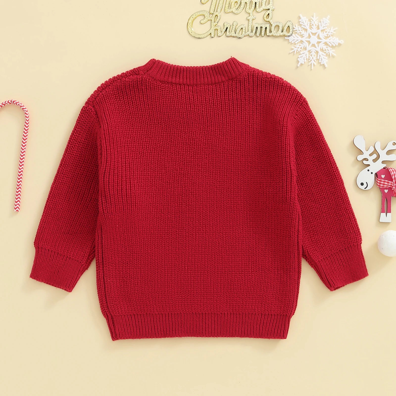 Kersttrui voor Peuters met Kerstman Borduursel en Lange Mouwen, Comfortabel en Feestelijk 5