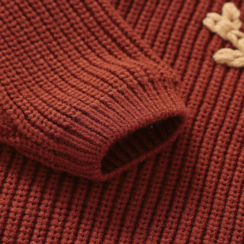 Kersttrui voor baby's met lange mouwen en schattige cartoonprint, warm en comfortabel 4