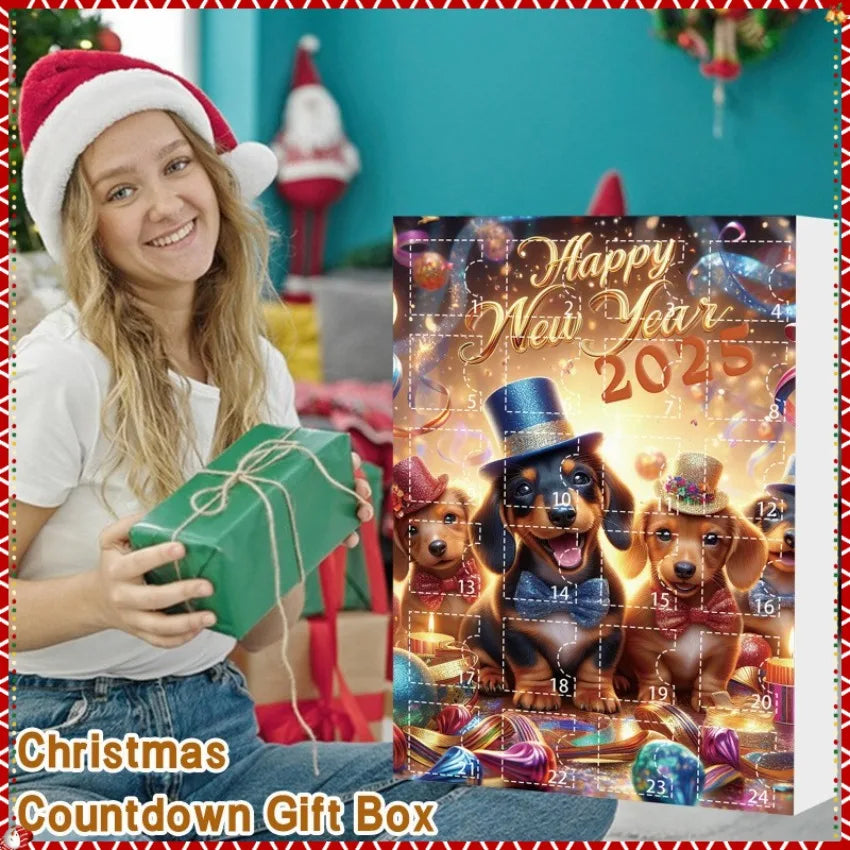 Festiva Kerstkalender – Moderne adventkalender met teckelhanger & stijlvol wanddesign