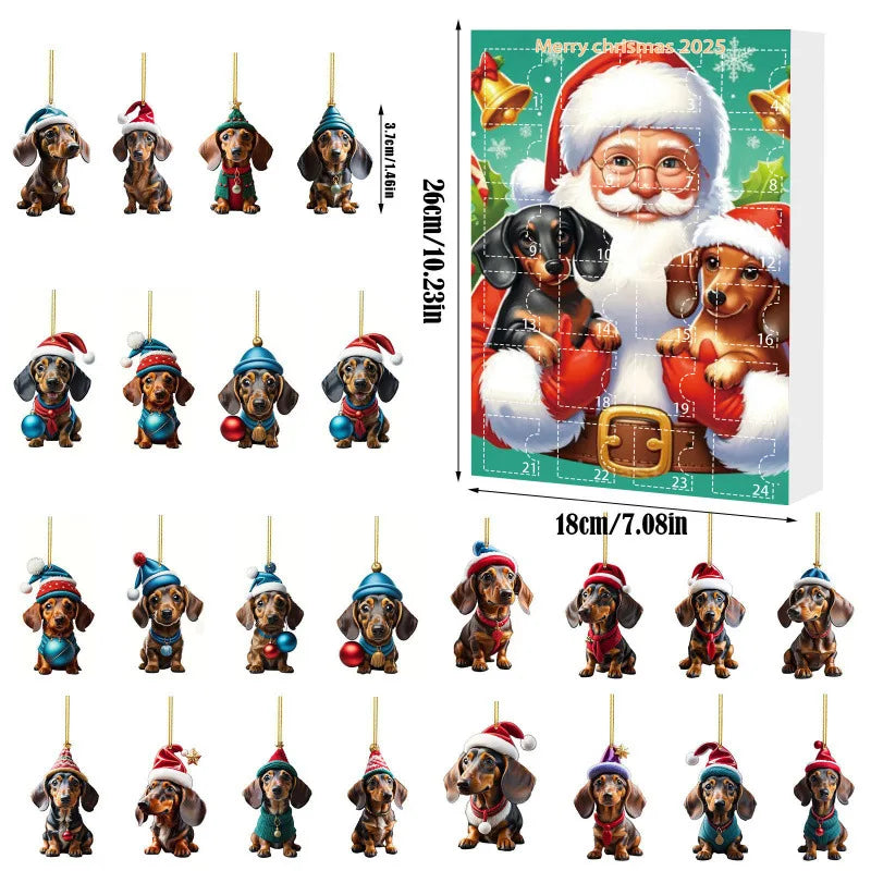 Festiva Kerstkalender – Moderne adventkalender met teckelhanger & stijlvol wanddesign