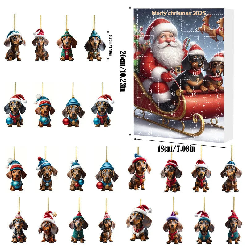 Festiva Kerstkalender – Moderne adventkalender met teckelhanger & stijlvol wanddesign