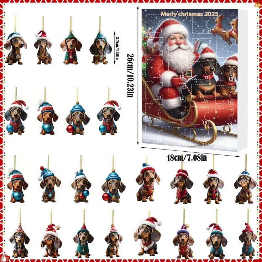Festiva Kerstkalender – Moderne adventkalender met teckelhanger & stijlvol wanddesign