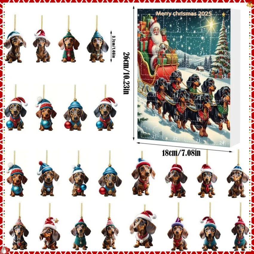 Festiva Kerstkalender – Moderne adventkalender met teckelhanger & stijlvol wanddesign