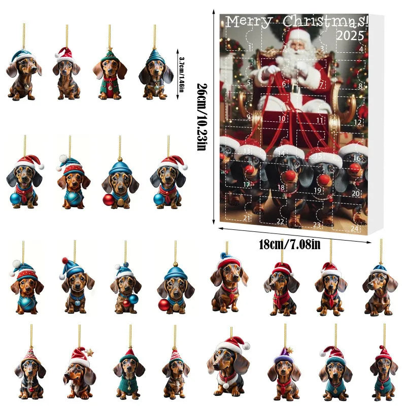 Festiva Kerstkalender – Moderne adventkalender met teckelhanger & stijlvol wanddesign