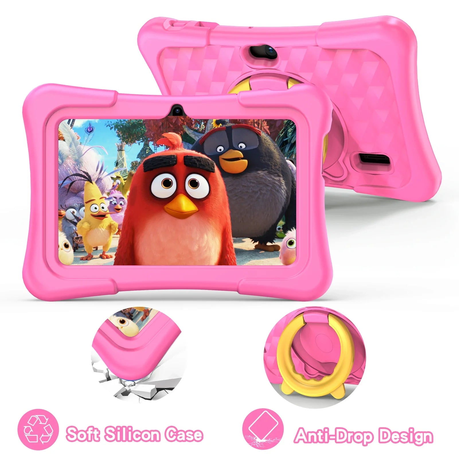 EduPlay – Tablet infantil de 7 polgadas Android 11, 32GB con cámara dual e funda protectora resistente a golpes