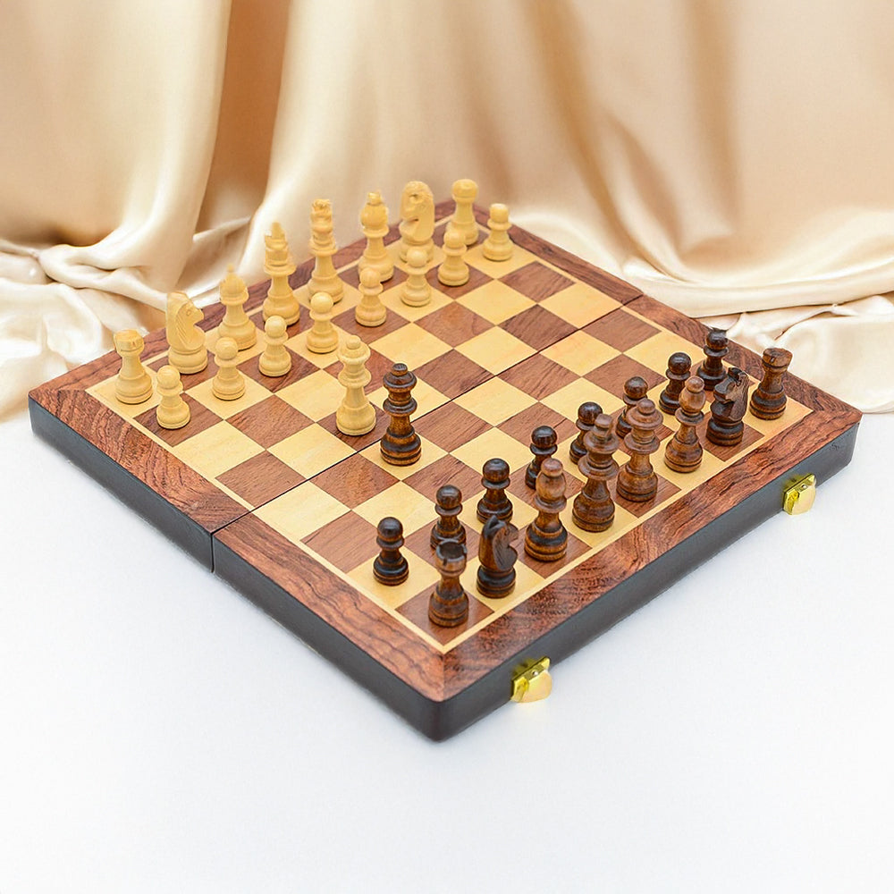 RoyalChess – Conxunto de xadrez de madeira plegable con taboleiro de tamaño torneo