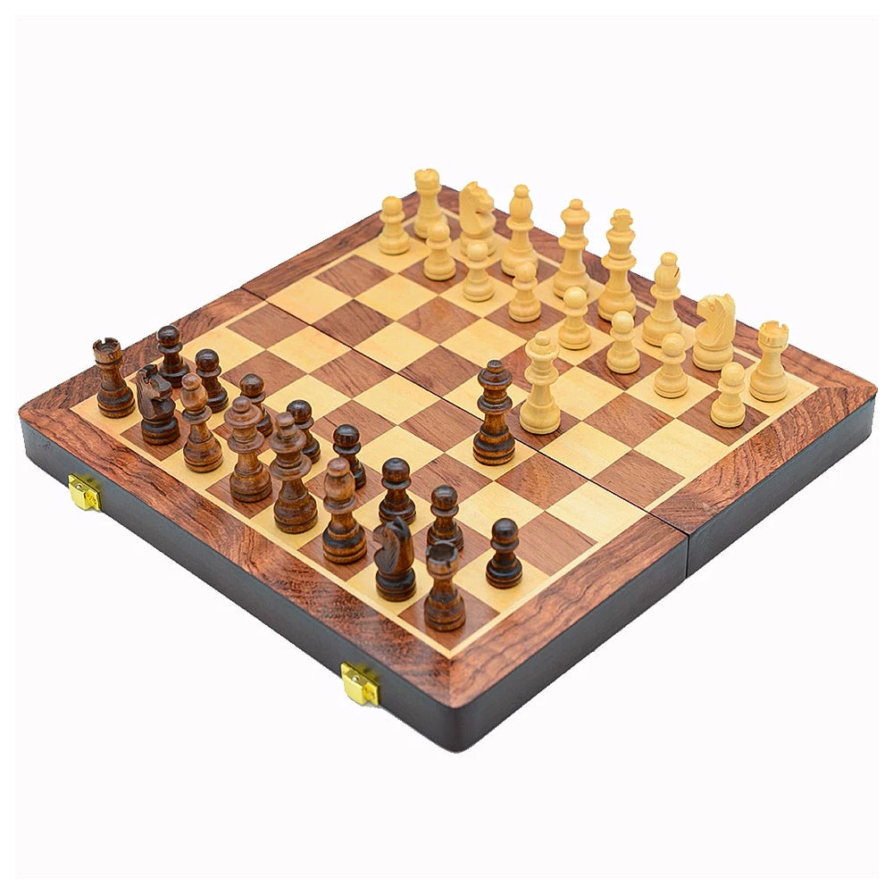 RoyalChess – Conxunto de xadrez de madeira plegable con taboleiro de tamaño torneo