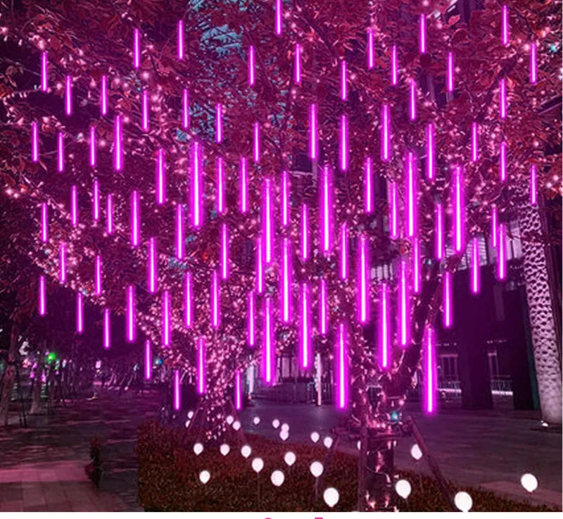 Luminova LED Meteorenregen Verlichting – Waterdichte Buitenverlichting met 8 Buisjes, 30/50 cm, Energiezuinig & Sfeervol Design