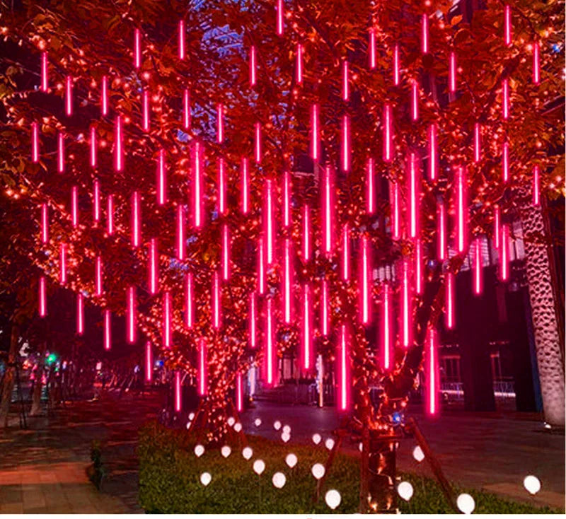 Luminova LED Meteorenregen Verlichting – Waterdichte Buitenverlichting met 8 Buisjes, 30/50 cm, Energiezuinig & Sfeervol Design