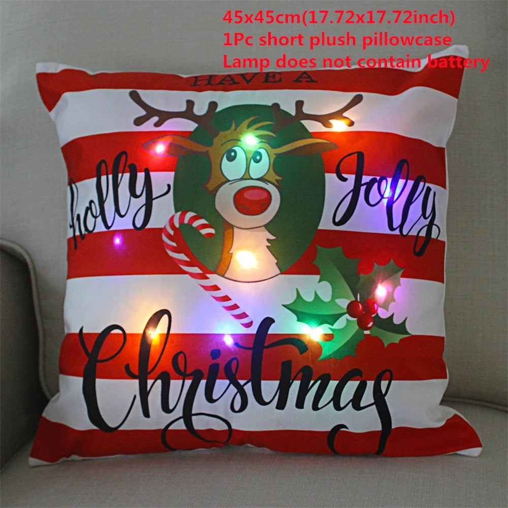 LED Kussensloop voor Feestdagen - 45x45 cm, Polyester, Machinewasbaar 12