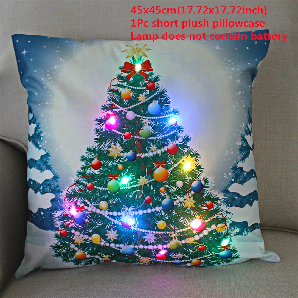 LED Kussensloop voor Feestdagen - 45x45 cm, Polyester, Machinewasbaar 15