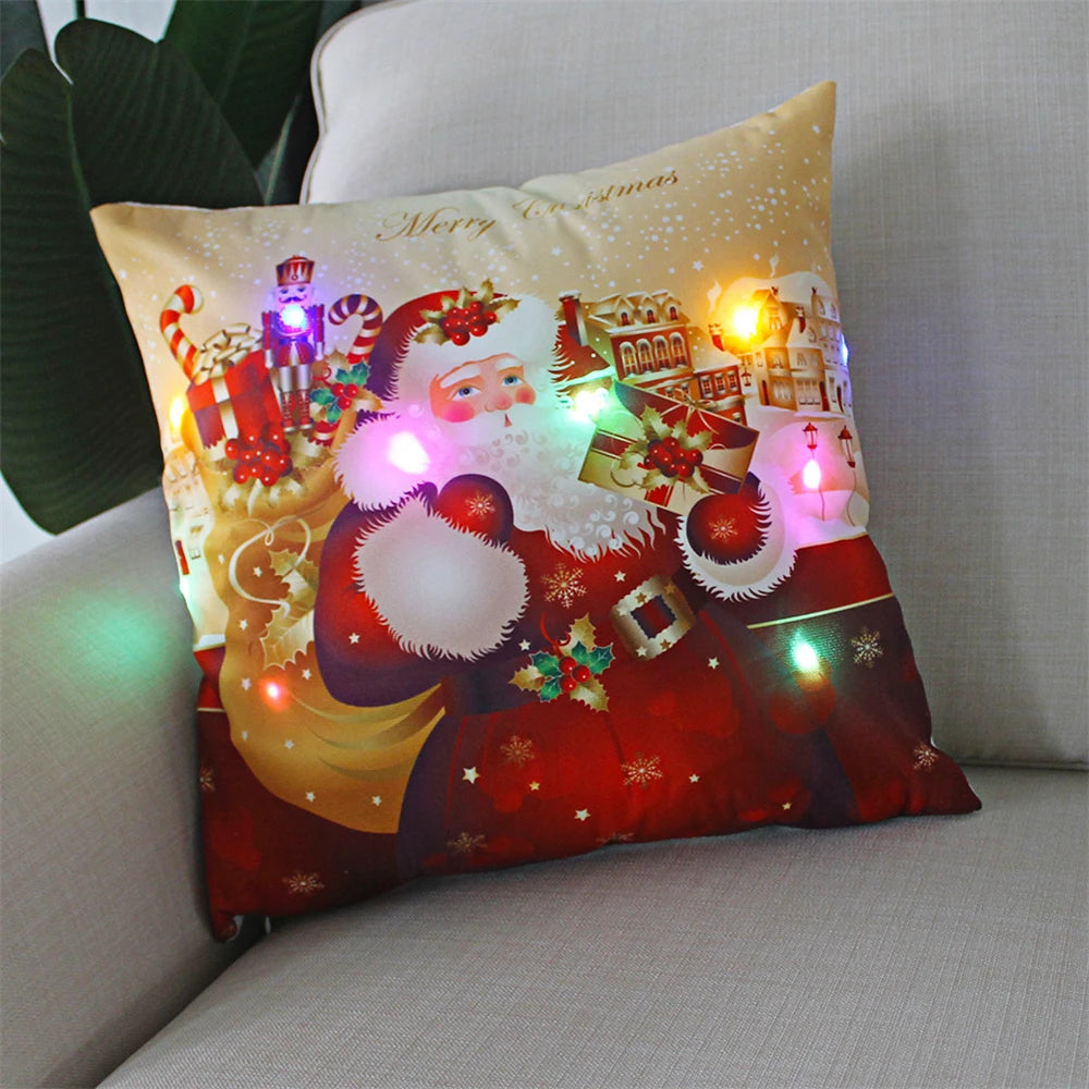 LED Kussensloop voor Feestdagen - 45x45 cm, Polyester, Machinewasbaar 3