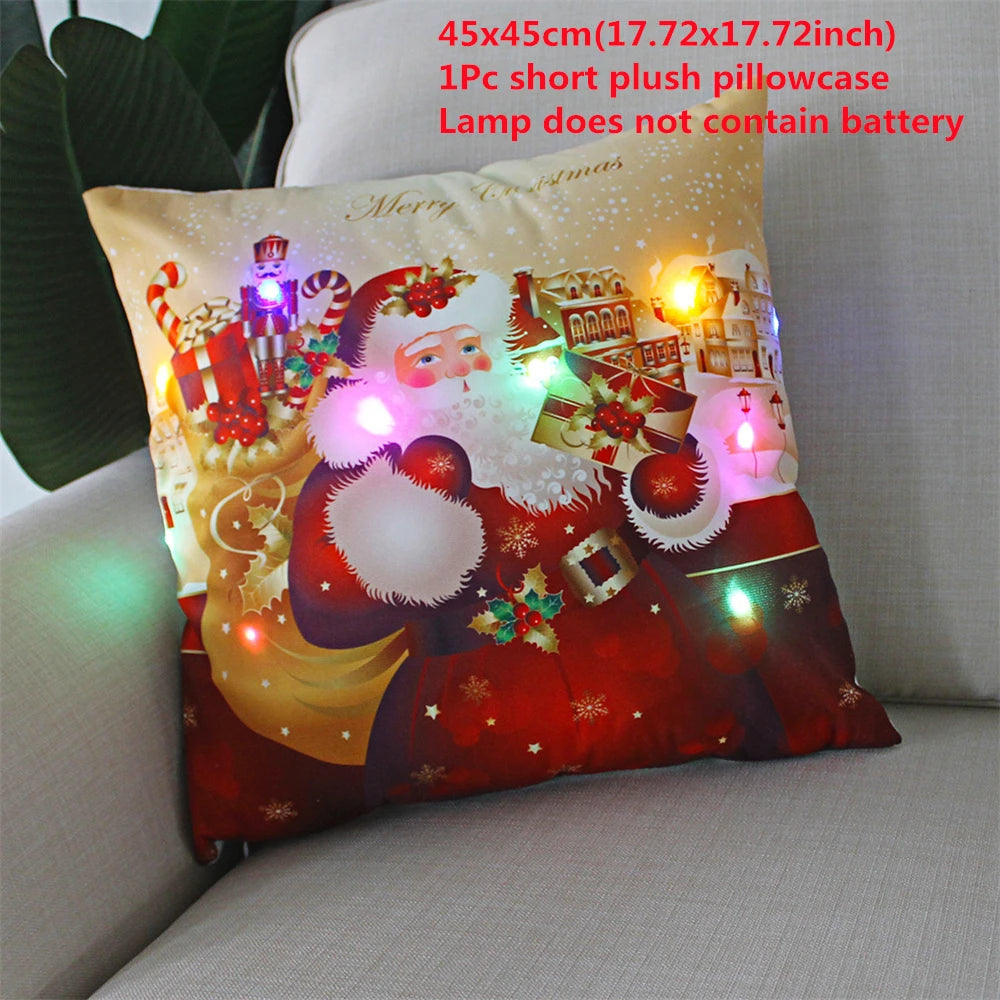 LED Kussensloop voor Feestdagen - 45x45 cm, Polyester, Machinewasbaar 8