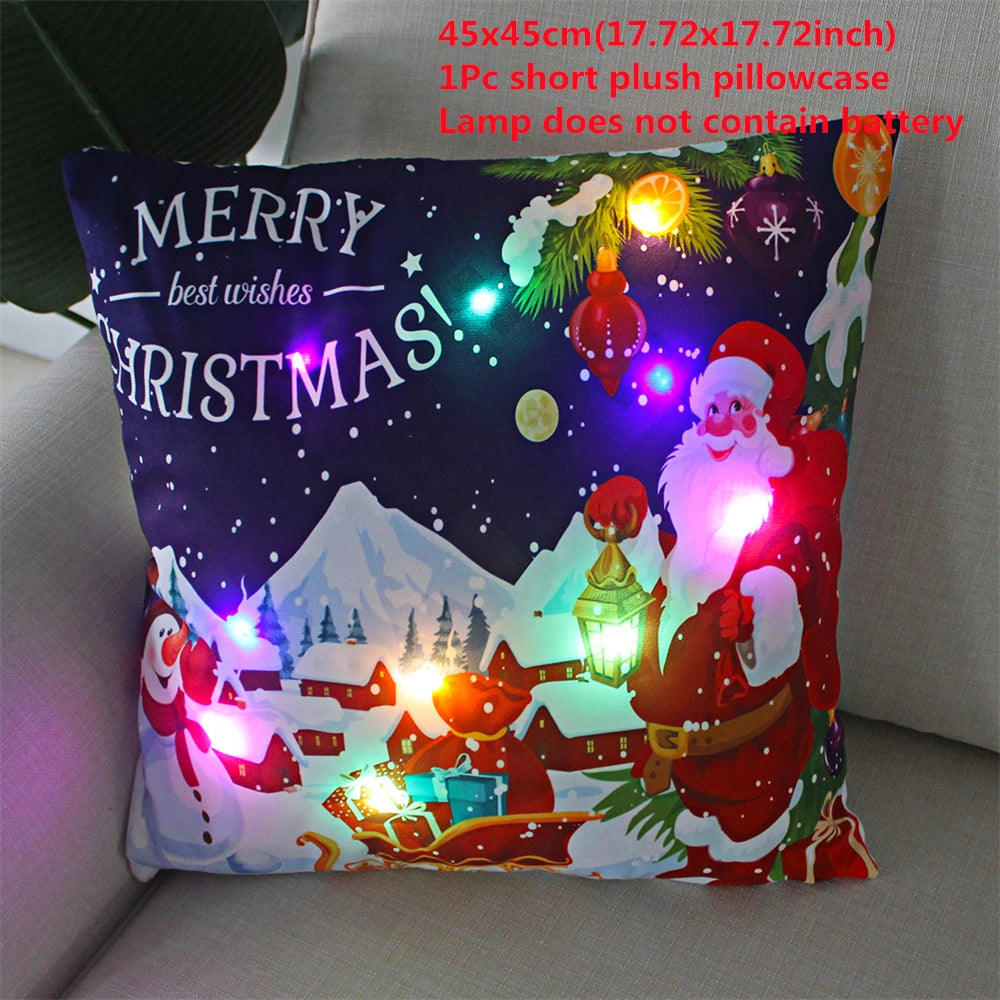 LED Kussensloop voor Feestdagen - 45x45 cm, Polyester, Machinewasbaar 9