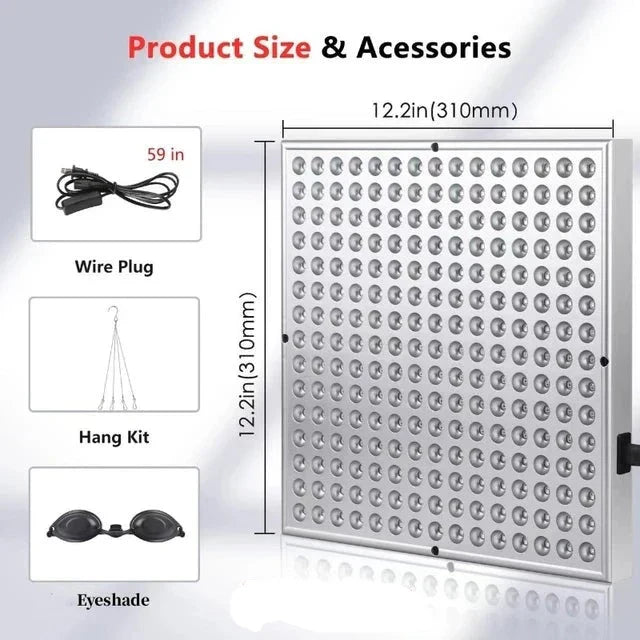 SolariX panell de teràpia de llum – 225 LED vermell i infraroig per a casa