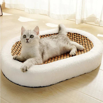Clawora – Rascador de madera con sisal y superficie para tumbarse – mueble elegante para gatos