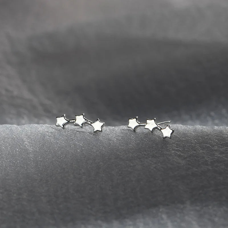 Sylvéra Mini Stud Oorbellen – 925 Zilveren Hart, Maan & Vlinder Ontwerpen, Lichtgewicht & Schattige Elegantievorm