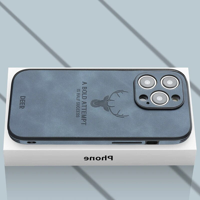 Luxvera – funda d'iPhone de cuir genuí prim i resistent als cops – disseny elegant