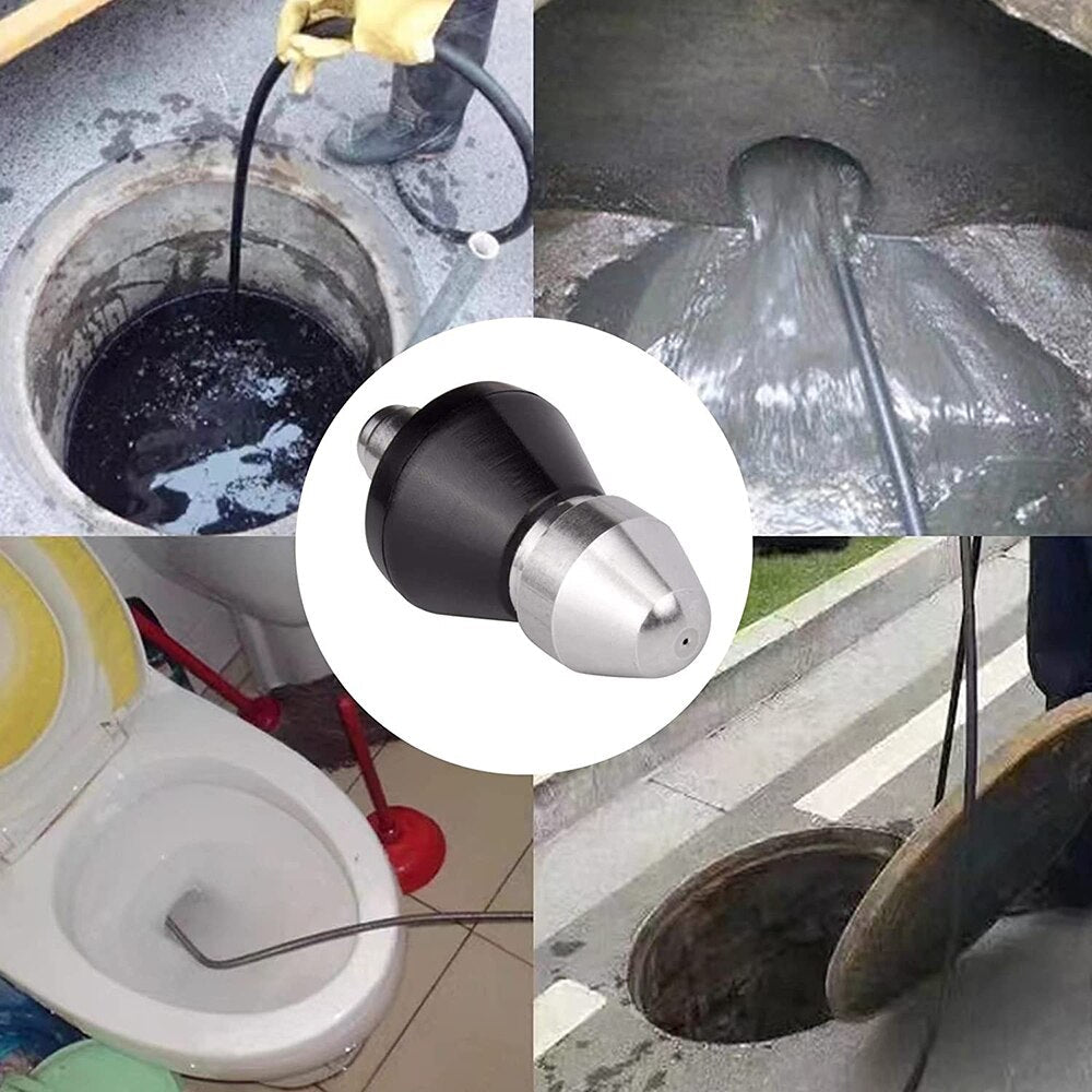 Desatascador de alta presión – Boquilla de aceiro inoxidable para limpeza ecolóxica