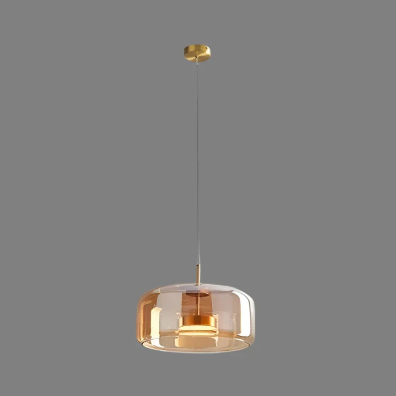 VitraLume candeeiro suspenso – Elegante candeeiro de teto em vidro com luz quente & design moderno minimalista
