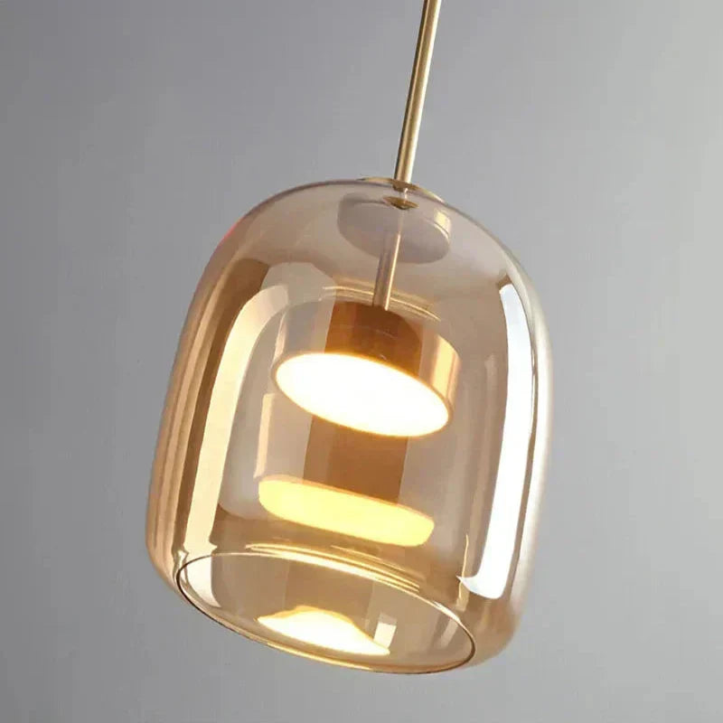VitraLume candeeiro suspenso – Elegante candeeiro de teto em vidro com luz quente & design moderno minimalista