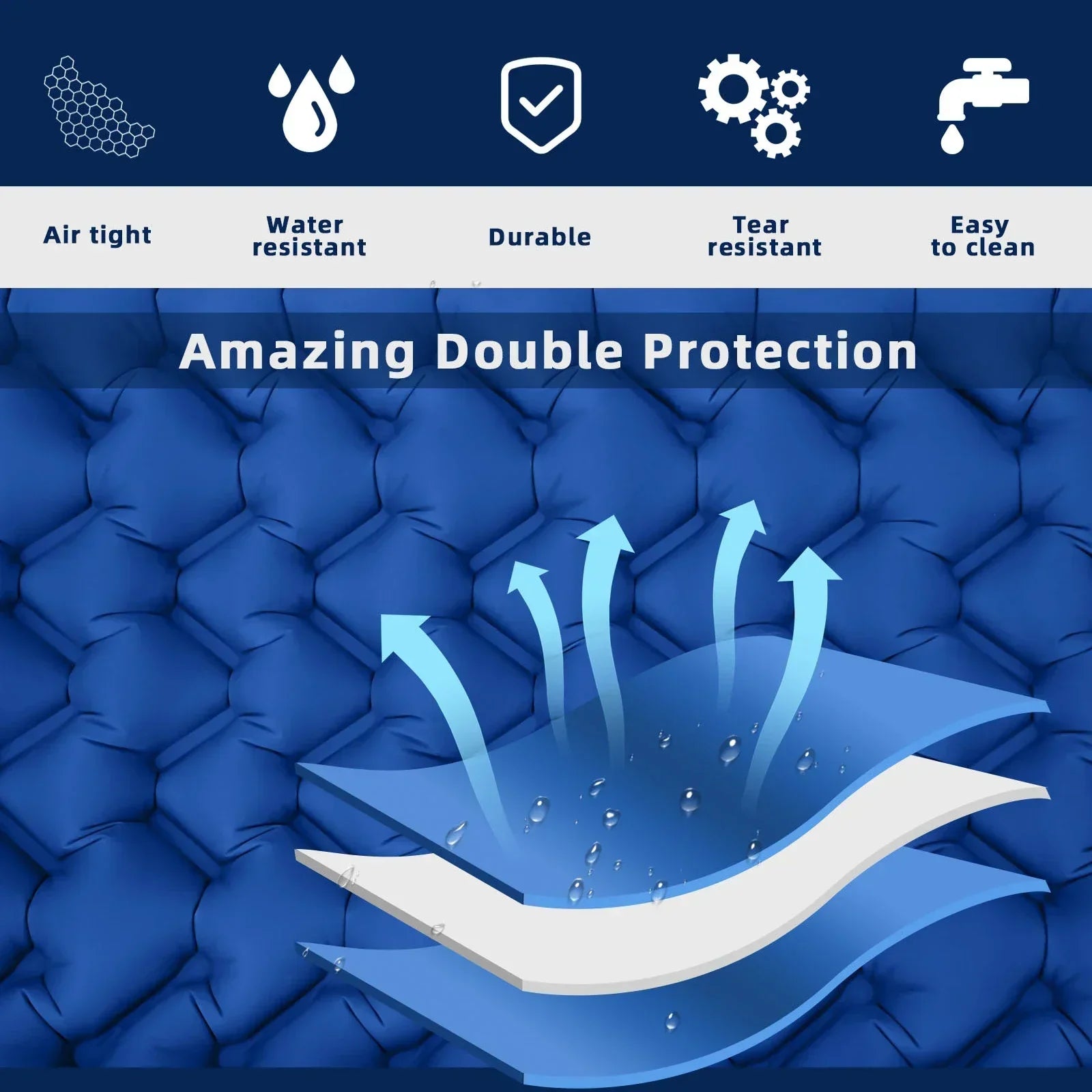 Colchão insuflável Nook – Colchão insuflável confortável para campismo com bomba incorporada e design à prova de água