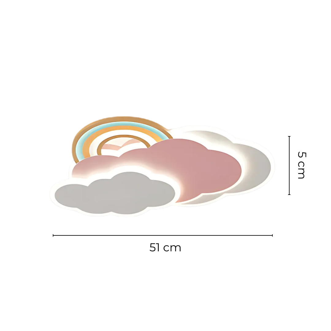 Lámpara de teito LED Pinky - Lámpara de teito arco da vella para cuarto infantil