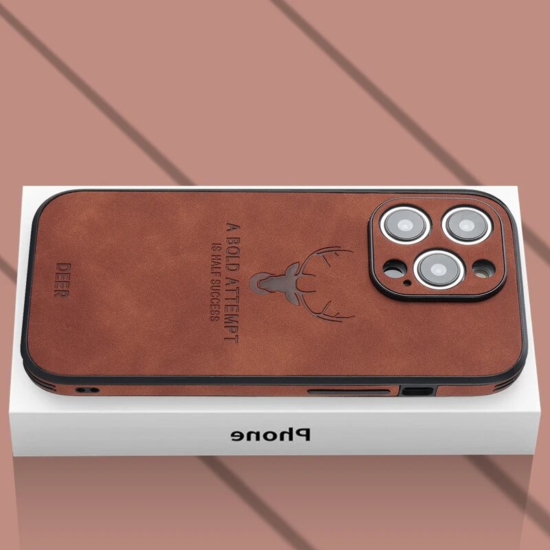 Luxvera – funda d'iPhone de cuir genuí prim i resistent als cops – disseny elegant