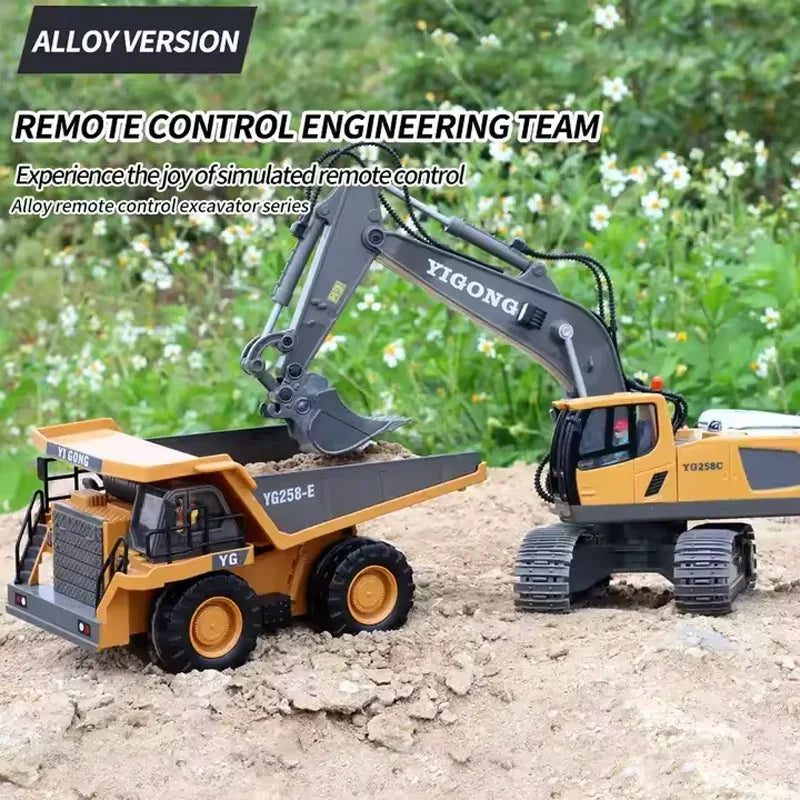 BuildMaster RC Kiepwagen – Deseño realista con control 2.4G e construción resistente
