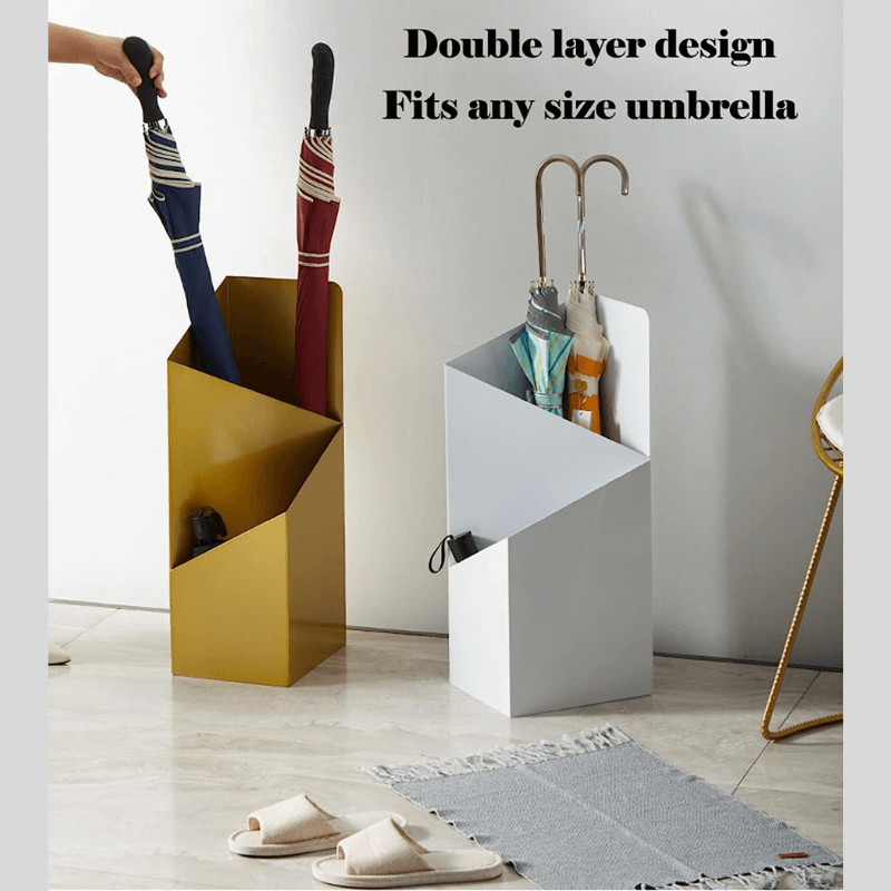 Nordvyn parapluhouder – metalen standaard met opvangschaal in Scandinavisch design