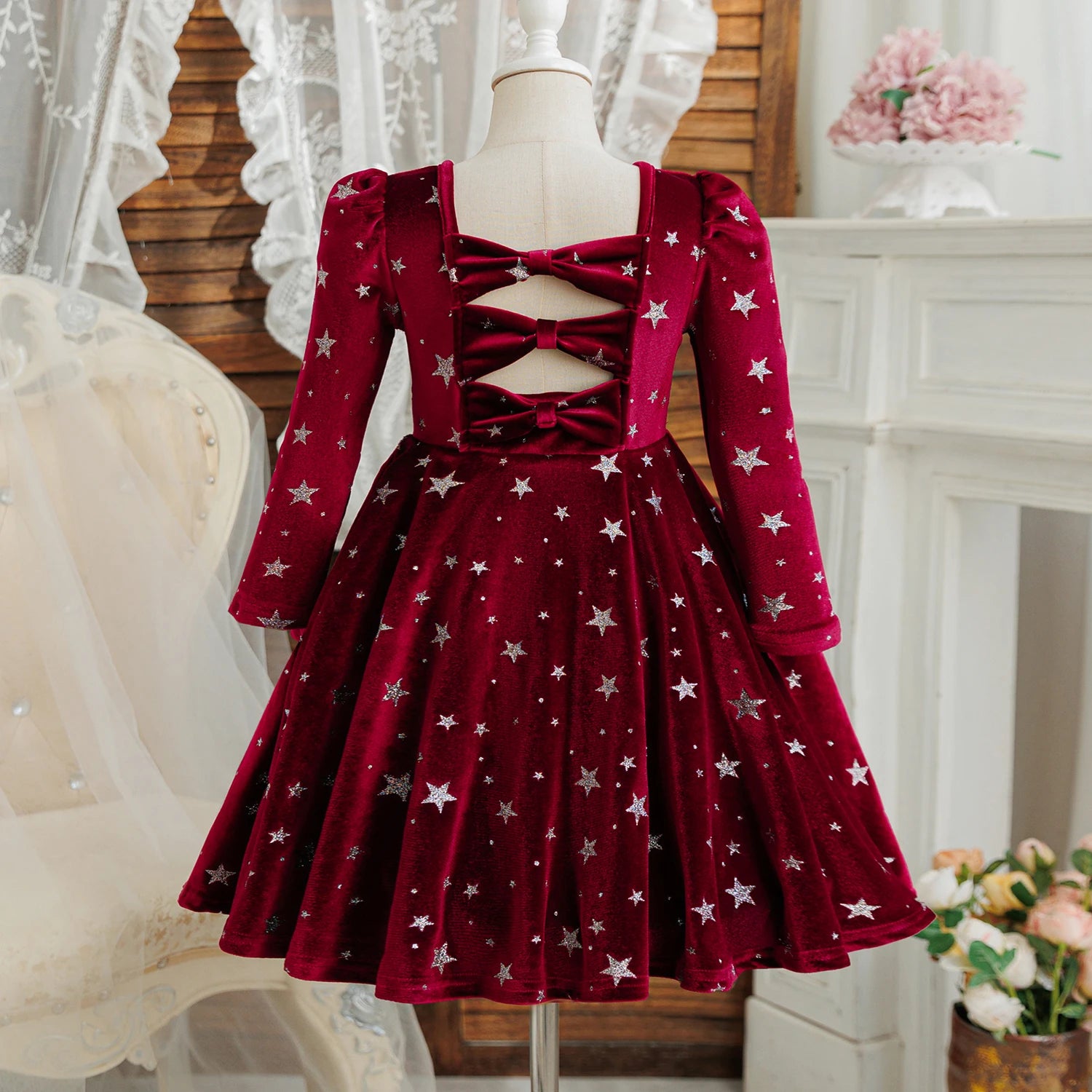 Rode Glitterjurk voor Meisjes met Pailletten - Feestelijke Baljurk 2-10 Jaar 10