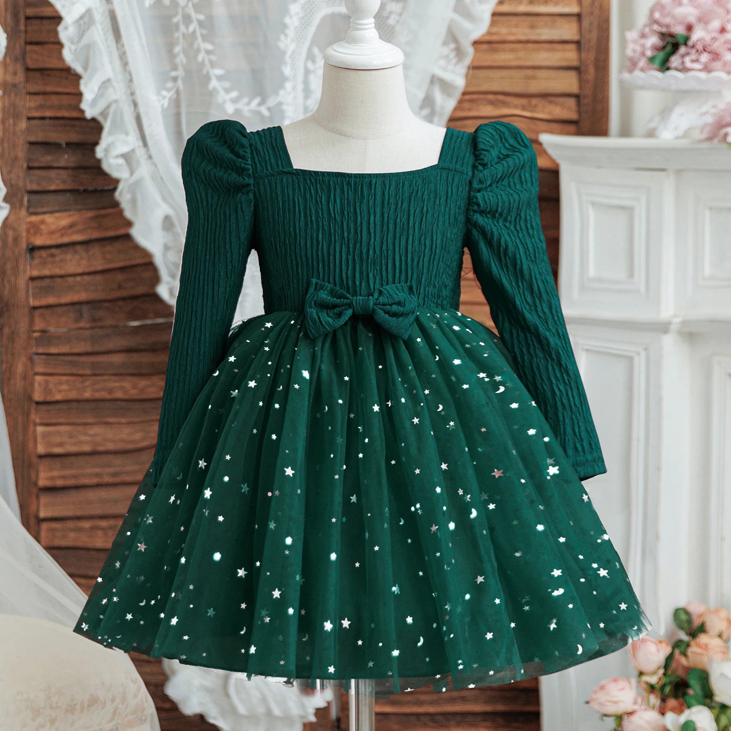 Rode Glitterjurk voor Meisjes met Pailletten - Feestelijke Baljurk 2-10 Jaar 4