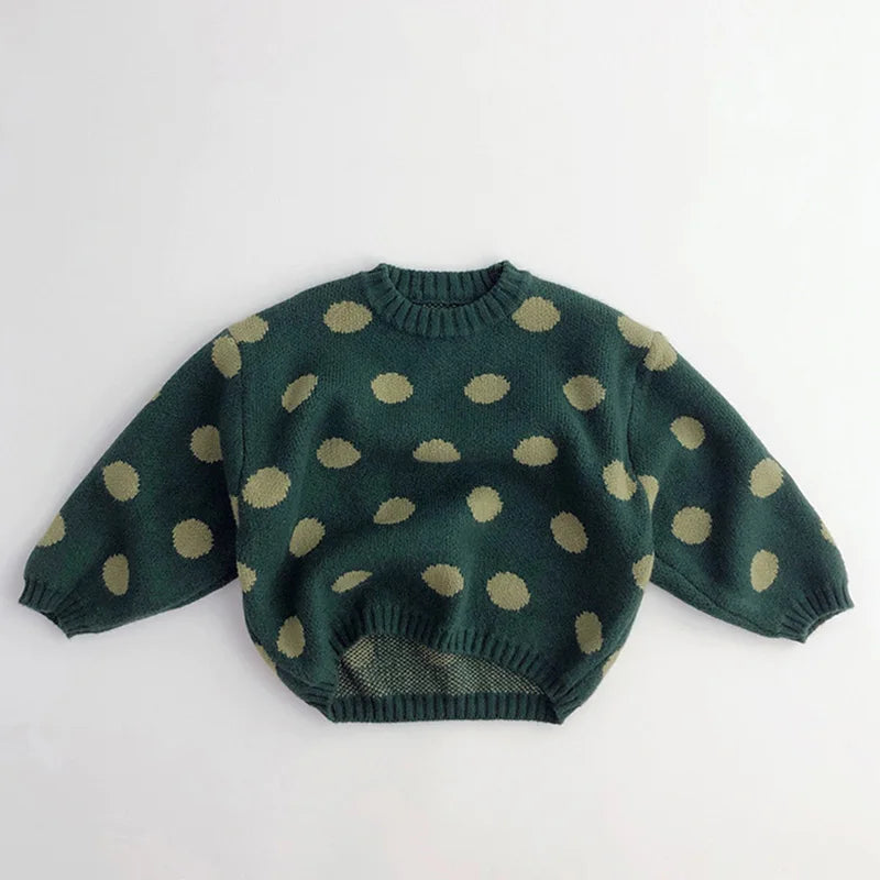 Rode gebreide babytrui voor herfst en winter 7