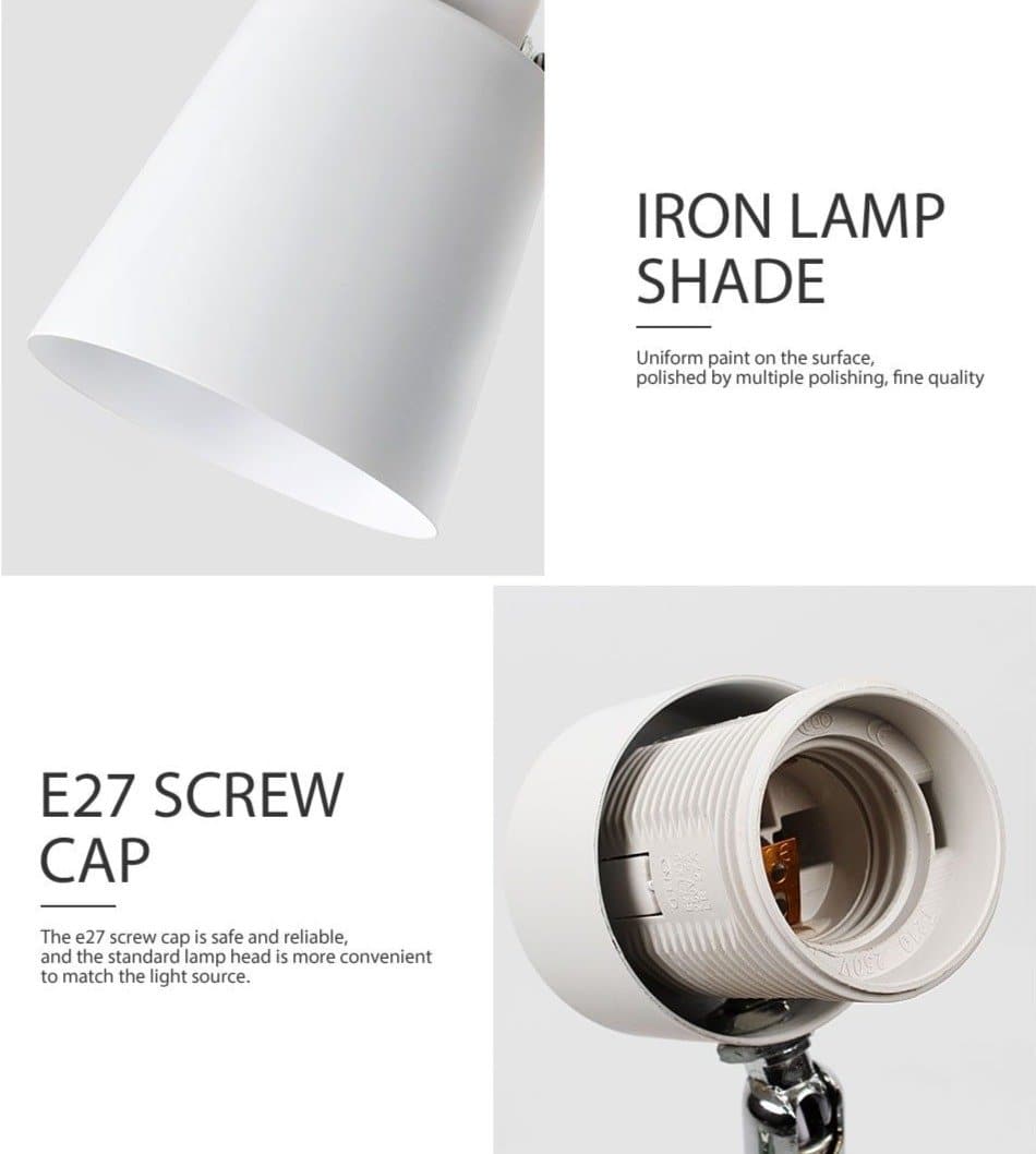 Lámpara de lectura Nordura con enchufe – Pantalla regulable e placa de parede de madeira