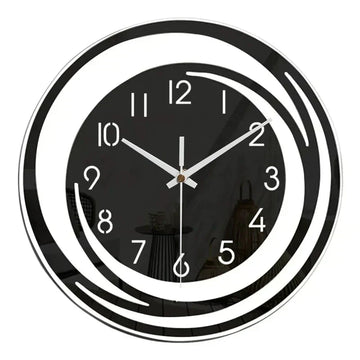 NordicMoments – Reloj de Pared de Acrílico Negro Silencioso – Diseño Escandinavo Moderno