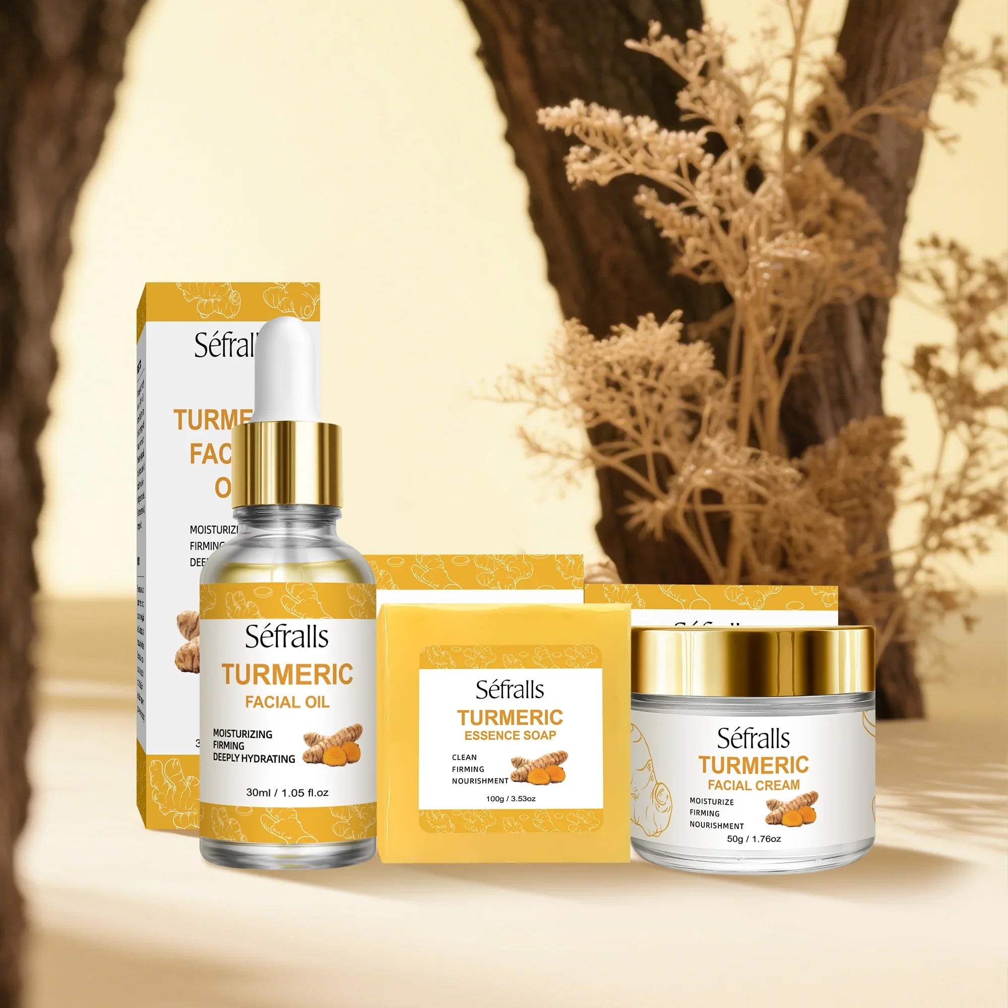 Nuvéra – Kurkuma Skincare Set 3-delig Hydraterend & Verstevigend