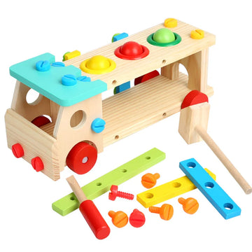 Caja de herramientas BuildBuddy – Juguete de construcción Montessori de madera para niños