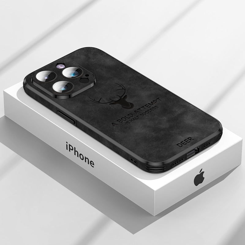 Luxvera – funda d'iPhone de cuir genuí prim i resistent als cops – disseny elegant