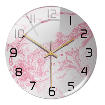 StoneAura – Horloge mural aspect marbre – Décoration intérieure moderne silencieuse