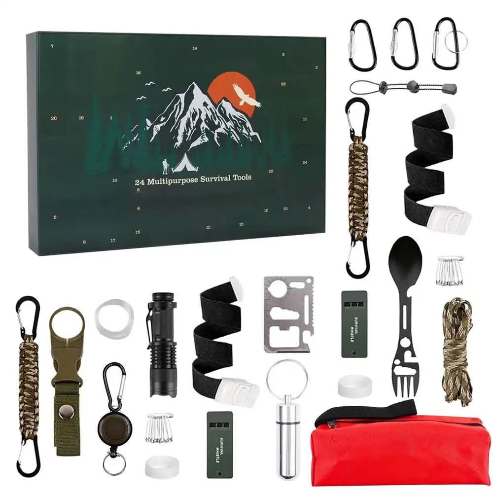Outdoor Advent Calendar – 24-Piece Camping Set with Compact Accessorie – VestraGear