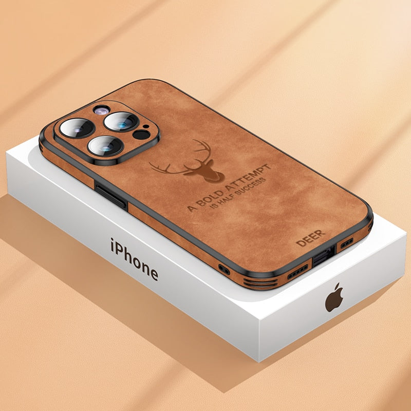 Luxvera – funda d'iPhone de cuir genuí prim i resistent als cops – disseny elegant