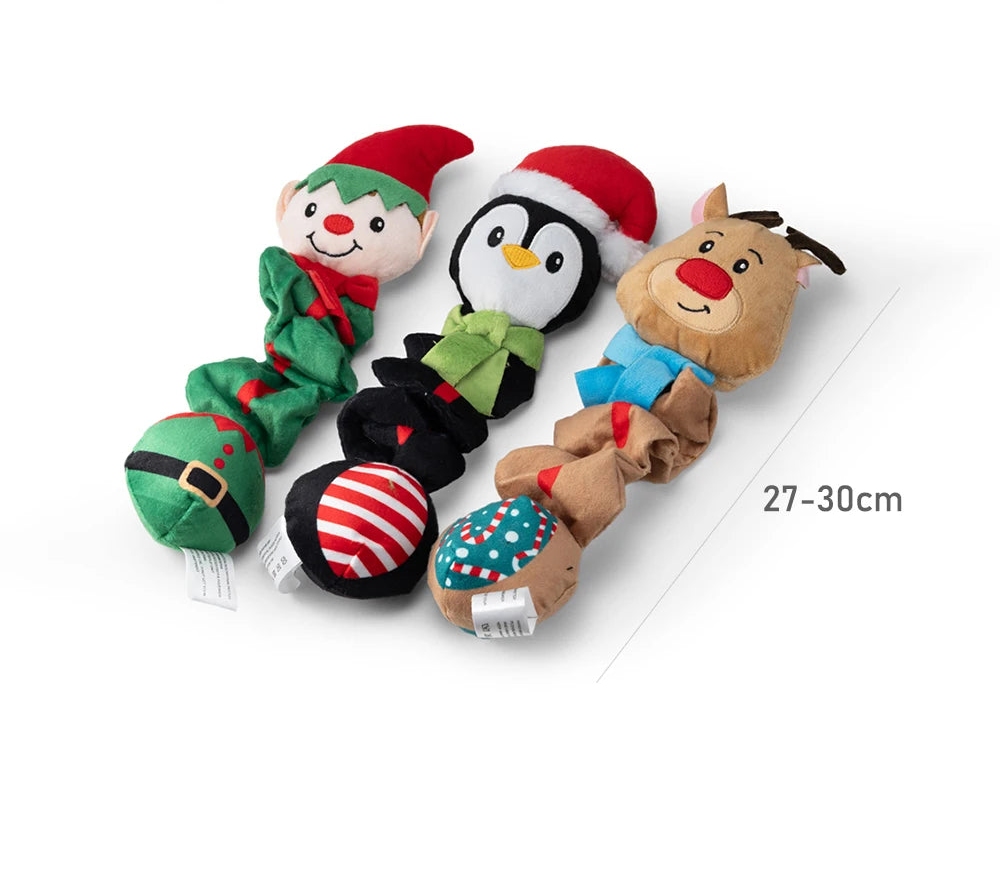 Schattige kerst elf pinguïn piepend hondenspeeltje voor puppy's 4