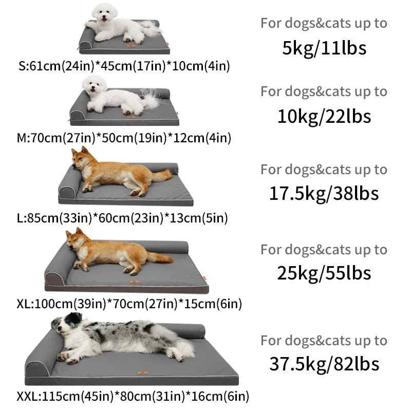 Furora – Cama para cans grande impermeable con funda lavable e antideslizante