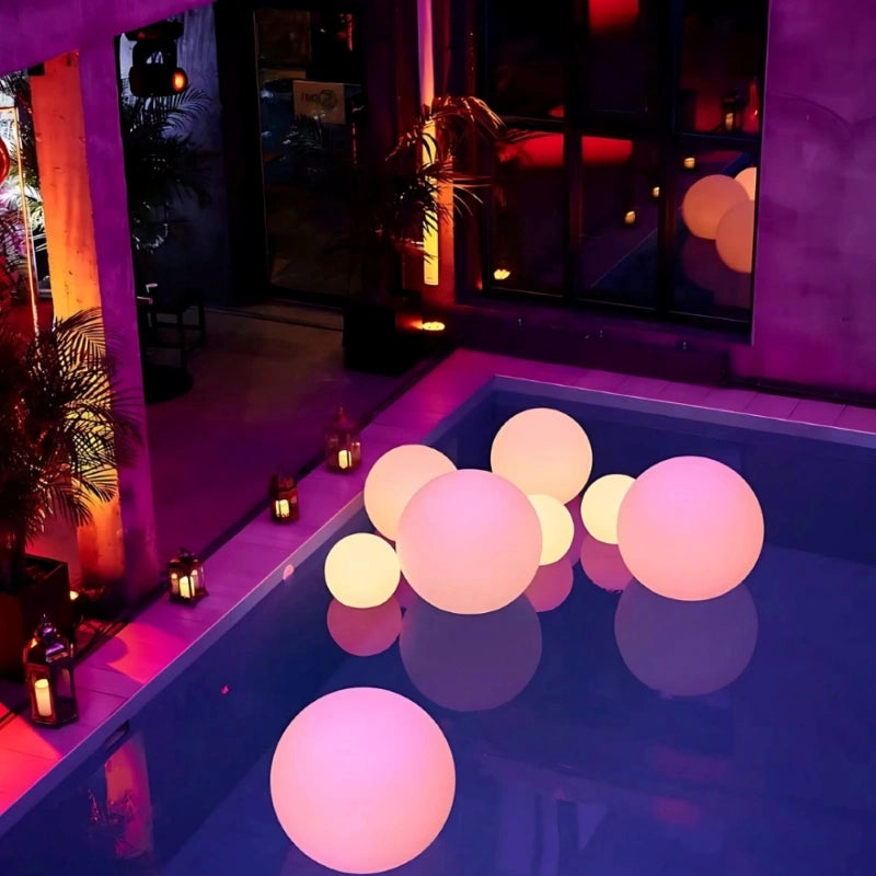 GlowSphere – Lámpara de xardín esférica con 16 cores e mando a distancia