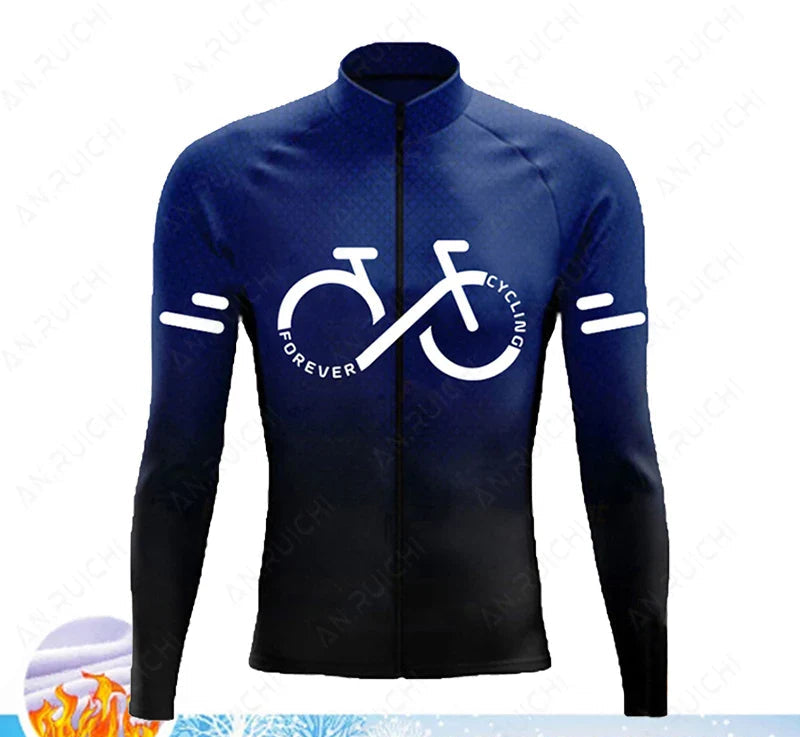Cyclovent Thermische Wielertrui Set – Heren Fleece Fietskleding met 5D Kussen, Winddicht & Warm voor Winterritten