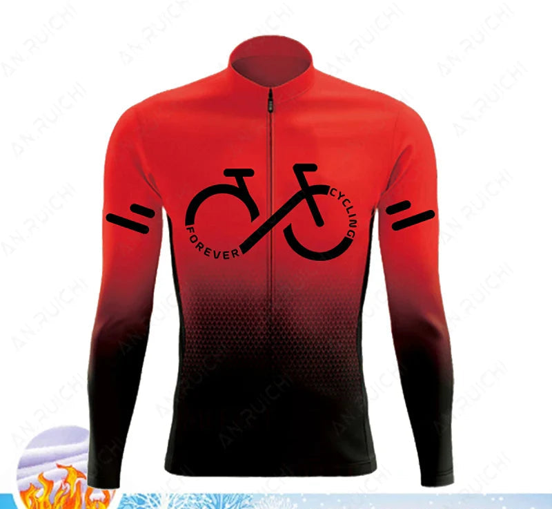 Cyclovent Thermische Wielertrui Set – Heren Fleece Fietskleding met 5D Kussen, Winddicht & Warm voor Winterritten