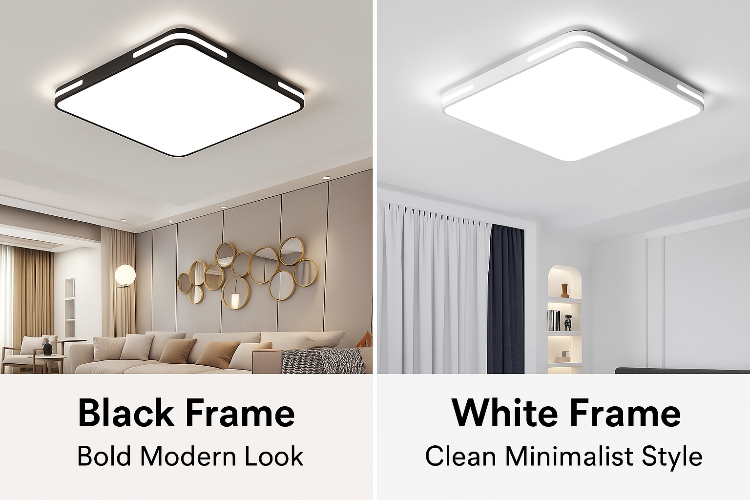 Lumora Plafondlamp – Vierkant Design met 36W LED, Helder Koelwit Licht & IP44 Bescherming