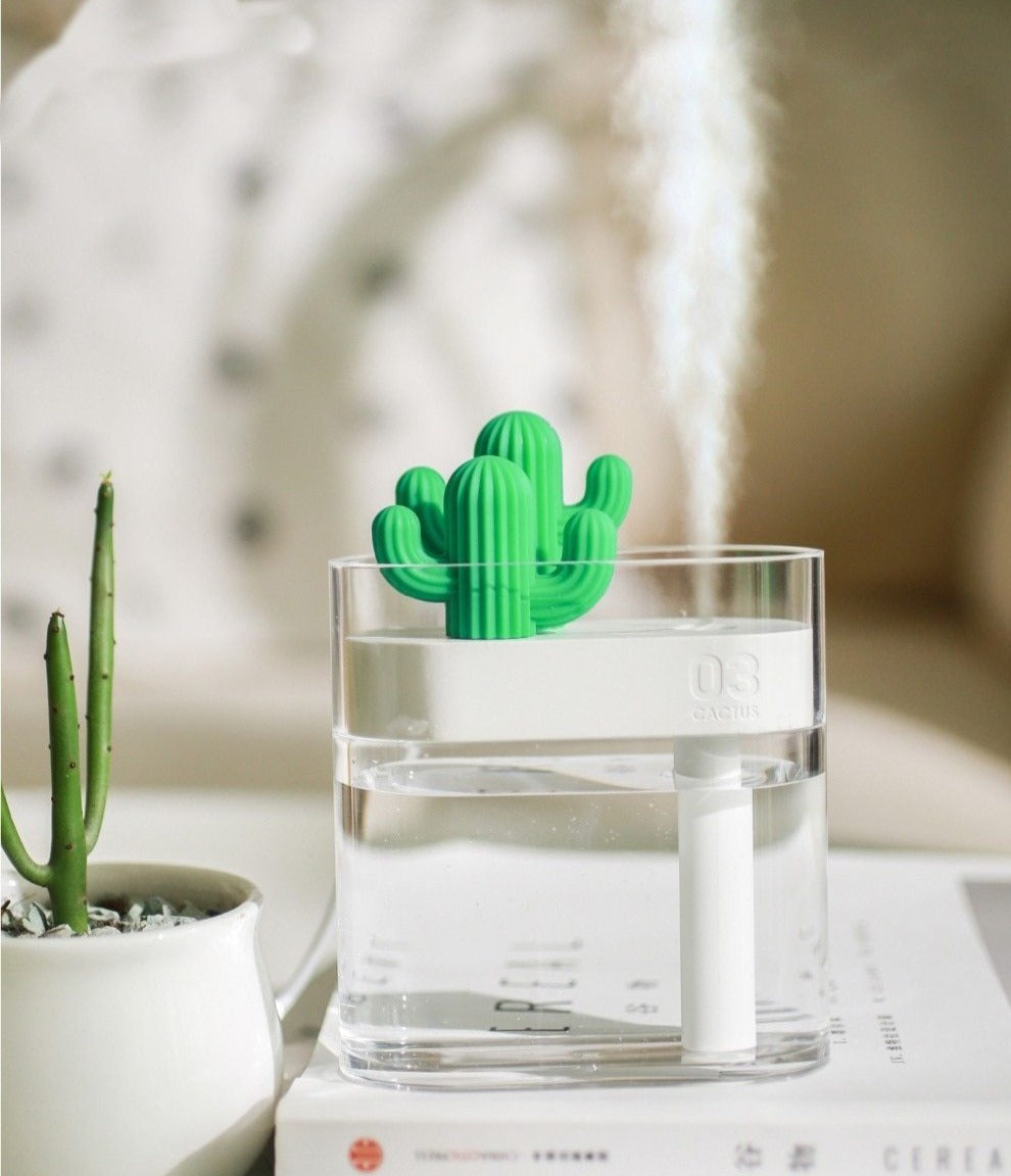 AromaVida Difusor de Aroma – Deseño de Cactus Ultrasónico con LED e depósito de 160ml